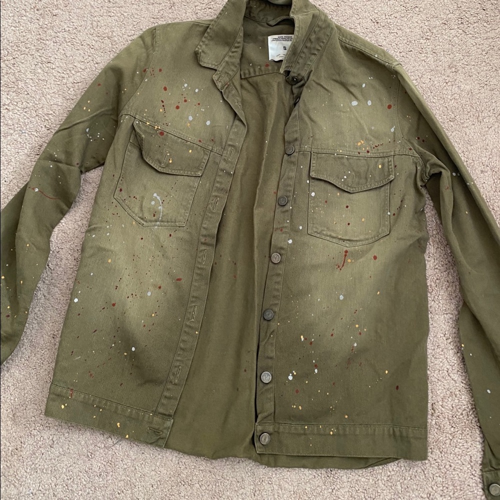 Zara green denim jacket